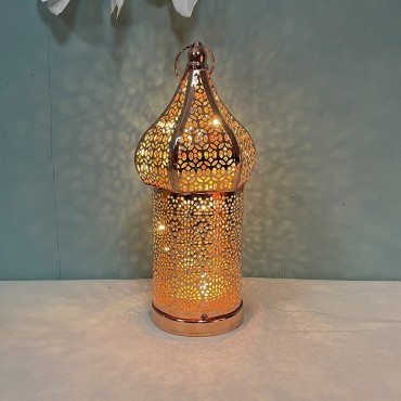 Eid Mubarak White Hollow Led Wind Lamp Iron Art Lamp Ornaments Decorations Party Supplies Ramadan Kareem Lanterns