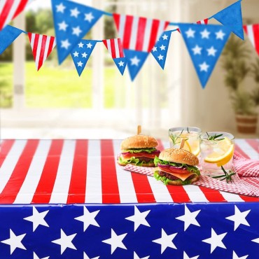 Wholesale Elegant Independence Day tablecloth Disposable Long Theme Tablecloth Decorations with American flag