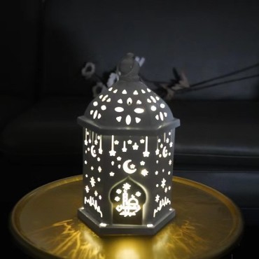 Hot Eid Mubarak Arab Light Lantern Party Led Lamp Mubarak Ramadan Lamp Decoration Muslim Event Party Wind Lamp Crafts Decorate