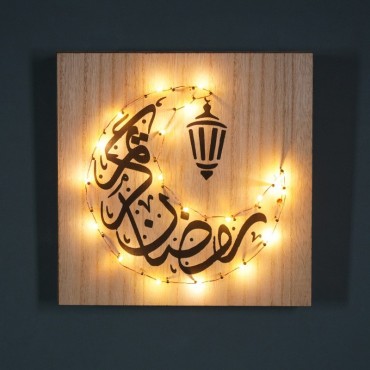 Eid Mubarak Muslim Festival Decorated Led Lights Combination Wall Candlestick  Ramadan Kreem Night Lamp Night Lights