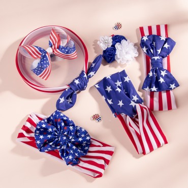 Independence Day Headband Three-piece set For Children Decorations rabbit ears butterfly Hairband