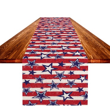 Wholesale New Design Independence Day Decorative Platemats Flax Oil-proof Stain-proof Beautiful Tablecloth for Party