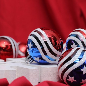 American Independence Day Decorations 6cm Painted Ball Flag Christmas Tree Ball Ornaments Pendant