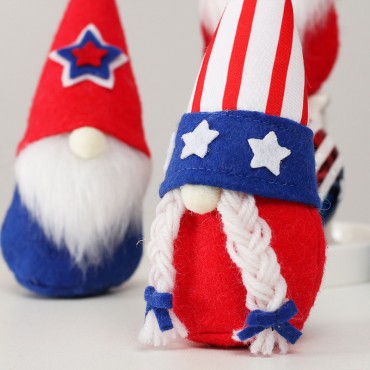 American Independence Day Cute Doll Faceless Old Man with High Hat Rudolph Home Toy Decorations