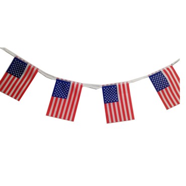 New Design Polyester Fabric Bunting Decorative US Independence Day National flag for Party Decorations