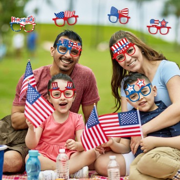 Independence Day Theme Party Decor  Blue and Red Glasses Holiday Supplies for 4th of July Decoration Prop