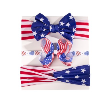 Independence Day Headband Three-piece set For Children Decorations rabbit ears butterfly Hairband