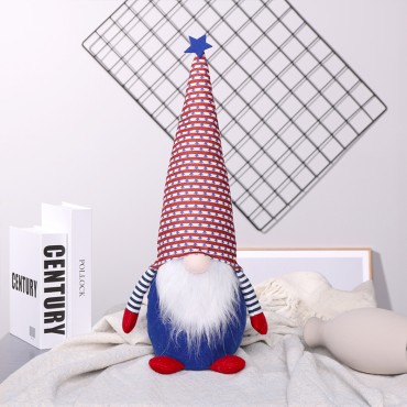 American Independence Day Flag Design Dwarf Gnome Faceless Doll Decoration Independence Day Plush Old Man Doll