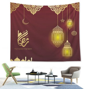 73*95cm Living Room decoration Wall Tapestry   Fireplace Hanging Eid Mubarak Backdrop Wall Tapestry