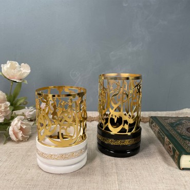 Arab creative Eid mubarak candlestick Ramadan candle holder aromatherapy furnace electroplated gold set home decoration