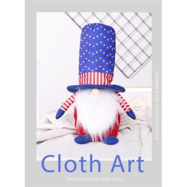 American Independence Day Doll Decorations with National Flag Faceless dolls Old Man Rudolph Toy Decoration