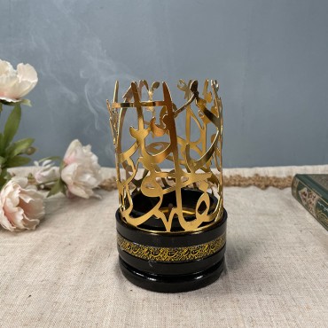 Arab creative Eid mubarak candlestick Ramadan candle holder aromatherapy furnace electroplated gold set home decoration