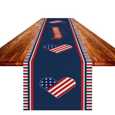 Wholesale New Design Independence Day Decorative Platemats Flax Oil-proof Stain-proof Beautiful Tablecloth for Party