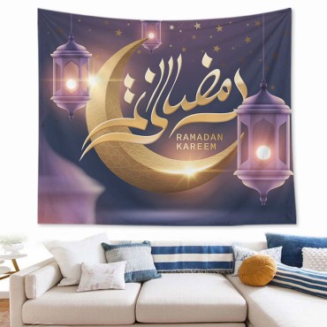 73*95cm Ramadan thin Background Decoration Eid Mubarak Decoration Islamic Muslim Party Wall Tapestry Cloth