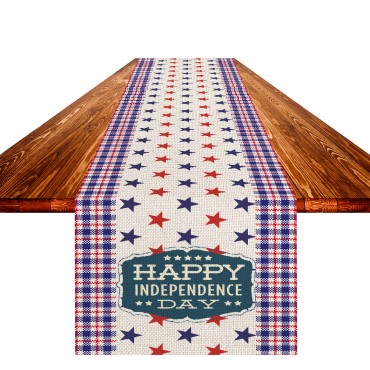 Wholesale New Design Independence Day Decorative Platemats Flax Oil-proof Stain-proof Beautiful Tablecloth for Party