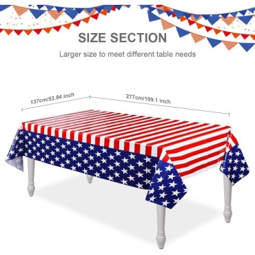 Wholesale Elegant Independence Day tablecloth Disposable Long Theme Tablecloth Decorations with American flag