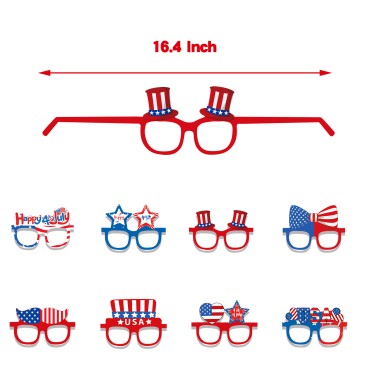 Independence Day Theme Party Decor  Blue and Red Glasses Holiday Supplies for 4th of July Decoration Prop