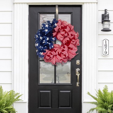 Home Decoration Independence Day Wreath Hanging on Door Cloth Festival Garland Decorations