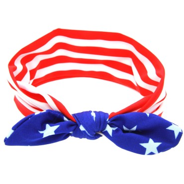 New Design 4th Of July American Flag Style Headband Independence Day Kids Elastic Hairbands