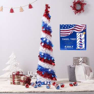 American Independence Day Decorations National Flag Stars Tree Hotel Mall Decoration Folding tree