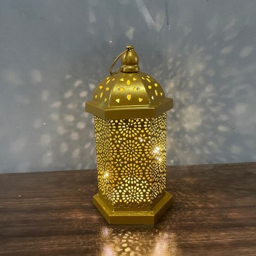 Eid Mubarak Iron Wind Lamp Ramadan Kreem Decoration Led Eid Decorative Light For Home Muslim Arab Hanging Ramadan Lantern