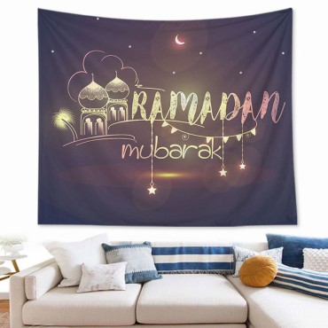 73*95cm Ramadan thin Background Decoration Eid Mubarak Decoration Islamic Muslim Party Wall Tapestry Cloth