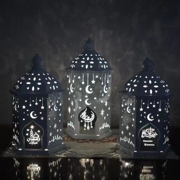 Hot Eid Mubarak Arab Light Lantern Party Led Lamp Mubarak Ramadan Lamp Decoration Muslim Event Party Wind Lamp Crafts Decorate