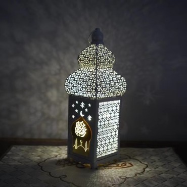 2022 New Arrival Led Ramadan Lanterns Eid Festival Decorative Crafts Ornaments Middle Eastern Lanterns Iron Wind Lanterns