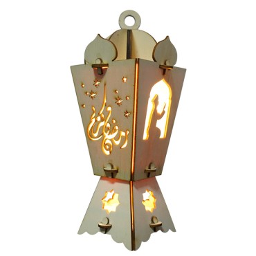 arabic ramadan wind lantern festival eid decorations glowing decorations wooden pendulum