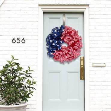 Home Decoration Independence Day Wreath Hanging on Door Cloth Festival Garland Decorations