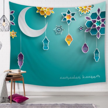 150*130cm Eid Mubarak Living Room decoration Wall Tapestry Hanging Ramadan Eid Mubarak Background