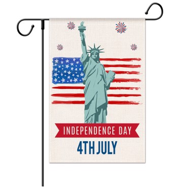 Creative New Design American Independence Day Decorative Flag Sloid Durable Colorful flags for Garden Decoration