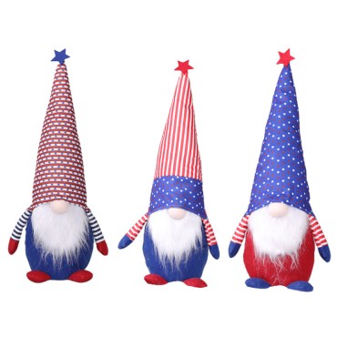 American Independence Day Flag Design Dwarf Gnome Faceless Doll Decoration Independence Day Plush Old Man Doll