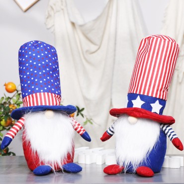 American Independence Day Doll Decorations with National Flag Faceless dolls Old Man Rudolph Toy Decoration