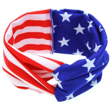 New Design 4th Of July American Flag Style Headband Independence Day Kids Elastic Hairbands