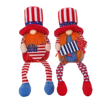 Independence Day Decorative Doll No-face Long Short Leg Kids Toy Cute Round Hat Old Dwarf Dolls Household Decorations