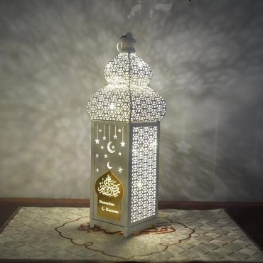 2022 New Arrival Led Ramadan Lanterns Eid Festival Decorative Crafts Ornaments Middle Eastern Lanterns Iron Wind Lanterns