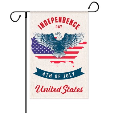 Creative New Design American Independence Day Decorative Flag Sloid Durable Colorful flags for Garden Decoration