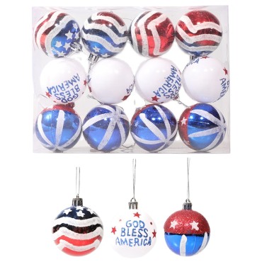 Holiday Decoration Plastic Ball For Fourth Of July Decoration Christmas Props Hand-Painted Ball Set