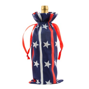 New Design 4th Of July  Red Wine Bottle Bag Independence Day Exquisite Star Bottle Decoration