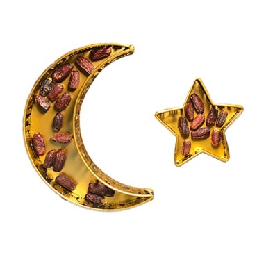 Hot Selling Ramadan Muslim Eid Mubarak Tray Iron Moon Star Eid Mubarak Party Supplies Decorations Table Snacks Ornaments