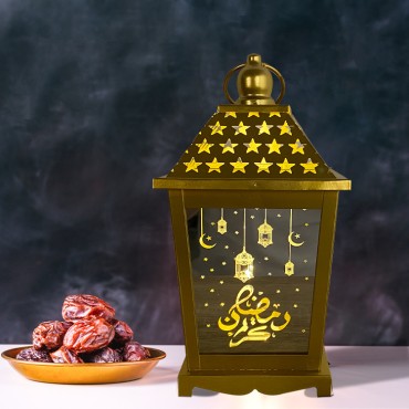 Ramadan EID Iron Wind Lantern Greeting islamic Festival supplies Celebration Eid Mubarak table lamp