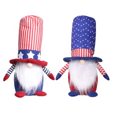 American Independence Day Doll Decorations with National Flag Faceless dolls Old Man Rudolph Toy Decoration