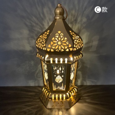 Islamic Eid Home Decoration Ramadan Mini Lantern Light EID Mubarak Table Lights Lamp for Muslim Decorations