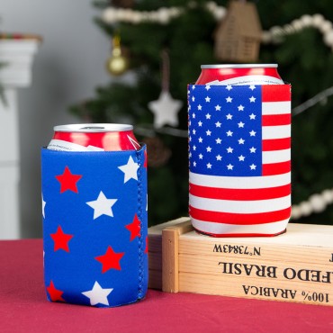 Factory Direct Independence Day Wine Bottle Cover Keep Warm Ring-pull can cover for Party Decor