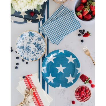 Wholesale American Flag Pattern Paper Party Plates Mugs Napkins Dinnerware Set For American Independence Day