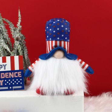 Independence Day Party Supplies Shiny No-face doll Beautiful Cute Old Dwarf Dolls Decorations with top hat