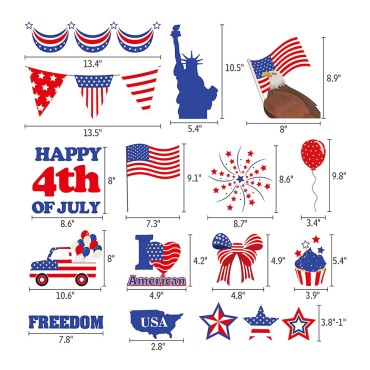 New Design Independence Day Electrostatic Adsorption Sticker US National flag Decorative Glass Sticker