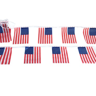 New Design Polyester Fabric Bunting Decorative US Independence Day National flag for Party Decorations