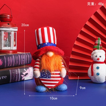 Independence Day Decorative Doll No-face Long Short Leg Kids Toy Cute Round Hat Old Dwarf Dolls Household Decorations